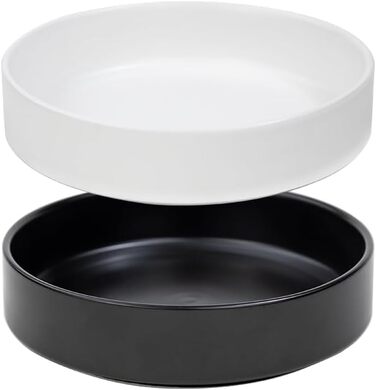 Набір мисок для котів з кераміки, 3 шт. – миски для котів та кошенят, 15 x 4 см, білий