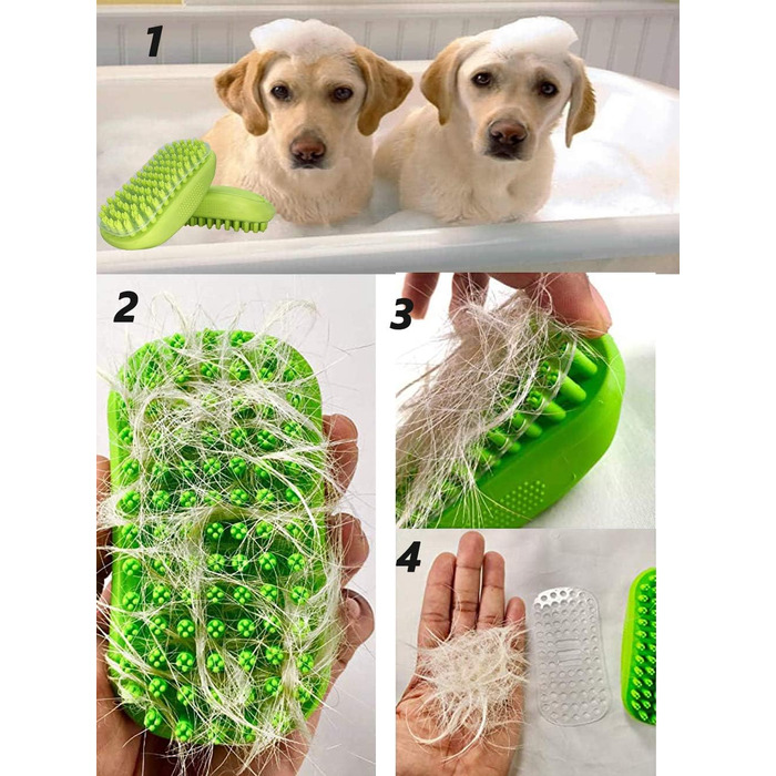 Щітка для грумінгу домашніх тварин JOEBO, м'який гумовий матеріал, видалення шерсті котів та собак, масажна щітка, гребінець для грумінгу, зелена, універсальний розмір