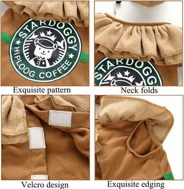 Костюм для собак 'Латте' – карнавальний костюм 'Еспресо' для собак, теплий халат-піжама для маленьких та середніх собак, косплей, Хелловін