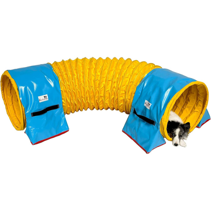 Тренажер для аджиліті Calliway® для собак, тунель, діаметр 60 см, 360°, повне зчеплення, жовтий, 3 м