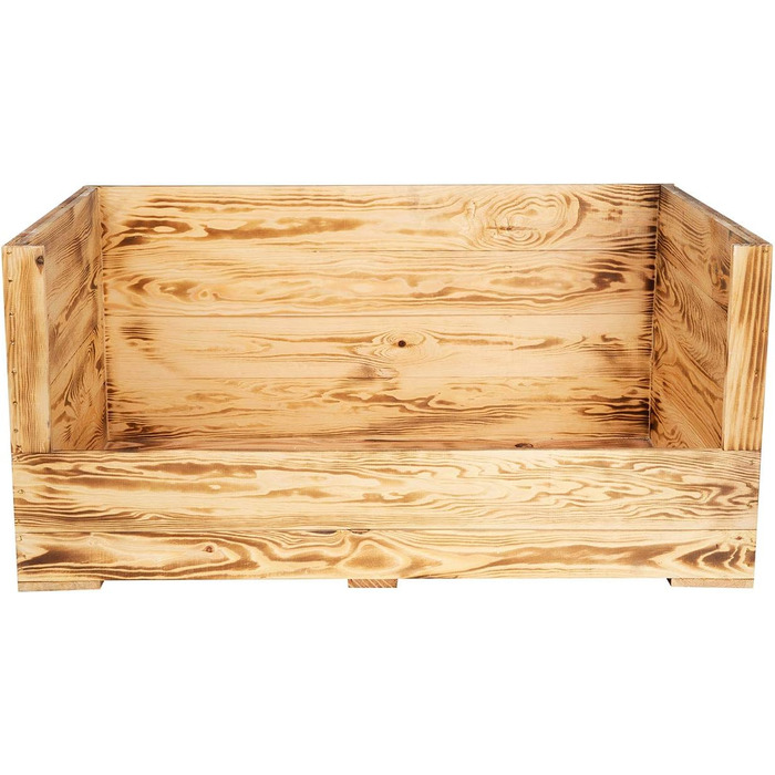 Собаче ліжко Kistenkolli Altes Land Balu з дерева з подушкою, корзина для собак, лежанка, вінтажний диван для собак, для вулиці (білий), 90x57x45 см