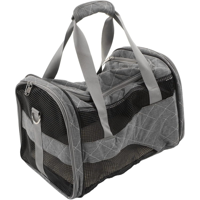 Транспортна переноска для тварин: собак, котів, цуценят (складні, дихаючі, сірі)