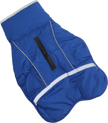 Теплий зимовий одяг для собак, куртка для собак, плюшевий нашийник з нейлону для маленьких та середніх собак з світловідбиваючим дизайном (Блакитний, L)