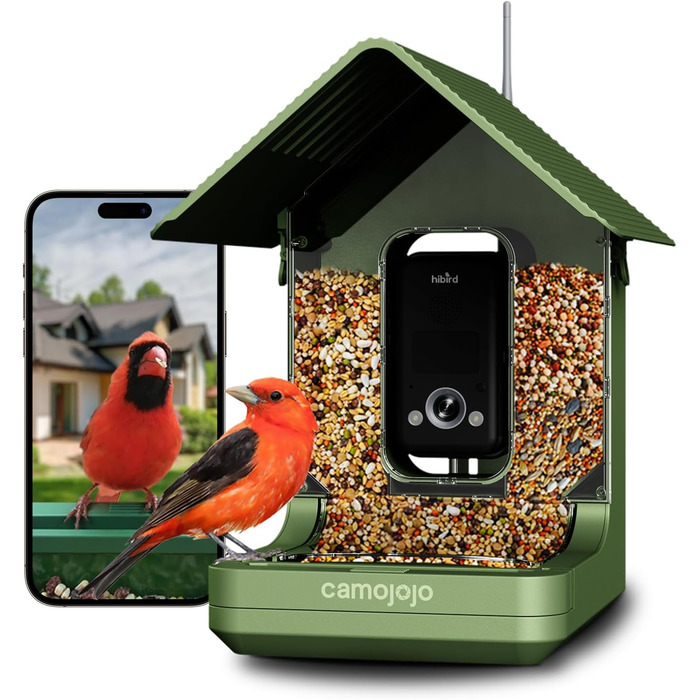 Розумний годівничка-відеокамера для птахів Hibird 32МП, 4K, AI, Wi-Fi, нічне бачення, 10000мАг, 32ГБ