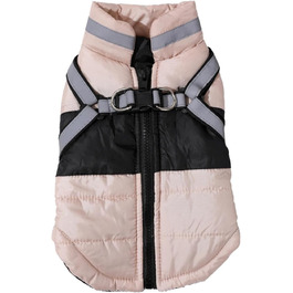 Водонепроникна куртка для собак на зиму, для малих та середніх порід, з кріпленням для повідка, для французьких бульдогів (Хакі, L)