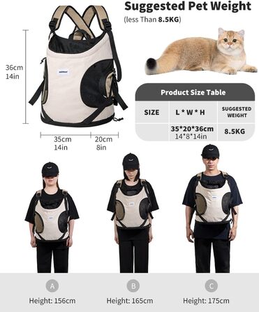 Рюкзак-переноска для тварин: котів та собак, з 2 бічними кишенями та передньою кишеню для цуценят, до 8,5 кг, регульований, з жорстким дном, для подорожей, зелений