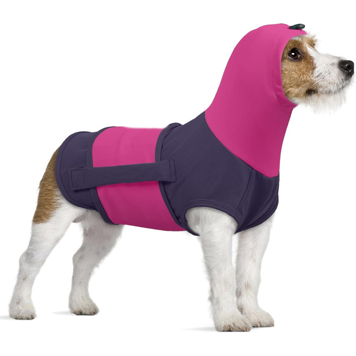 Теплий жилет для собак від страху феєрверків з високим коміром, захист вух, для маленьких собак, жилет-пуловер, колір фіолетовий (XS)