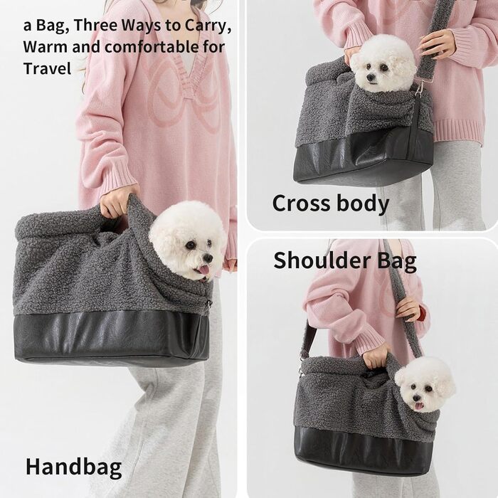 Трагеція для маленьких тварин, водонепроникна та тепла, з ременем безпеки, для собак та котів, сірого кольору