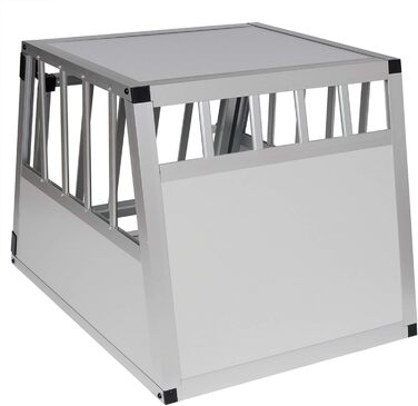 Транспортна переноска для собак та котів EUGAD, алюмінієва, 54x69x51 см, з замком безпеки, легка та стабільна, срібна