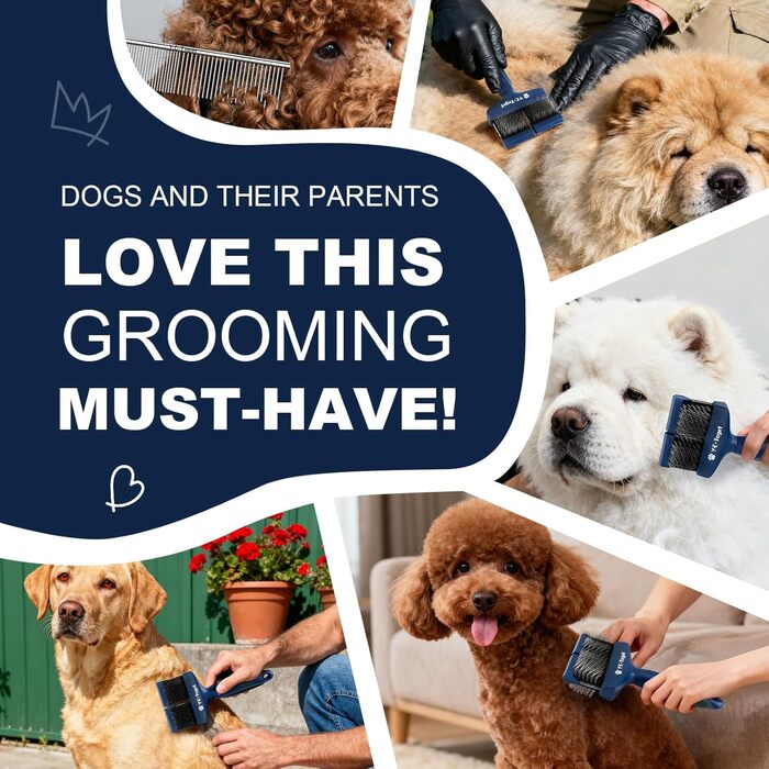 Двостороння щітка Slicker для собак: пуделів, голдендудлів, лабрадудлів та лабрадорів. Ідеальна для догляду за шерстю.