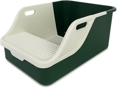 Котлочистка Petix для котів з ситом, XXL велика котушка з лопаткою для піску, захистом від розбризкування, 72 x 41 x 29 (см), легко чистити (зелений/білий)
