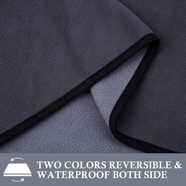 Водонепроникний коврик для собак PETTOM 100x75 см, м'який коврик для великих та маленьких собак, захисний коврик для дивану, ліжка, автокрісла, меблів - прання до 30°C (M, Сірий)