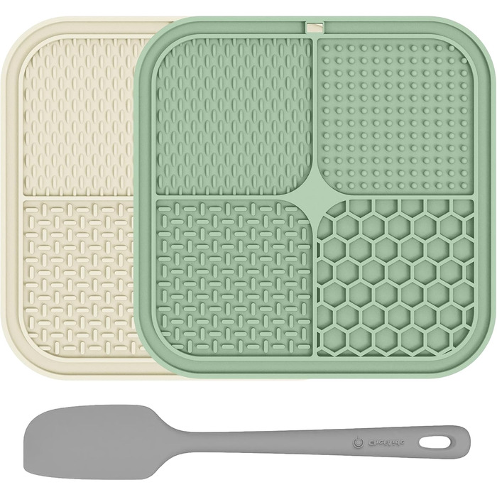 Килимок для собак з присосками, 2 шт. - повільне годування, зменшення тривоги та нудьги, ідеально для дресирування, 21.6 x 21.6 см