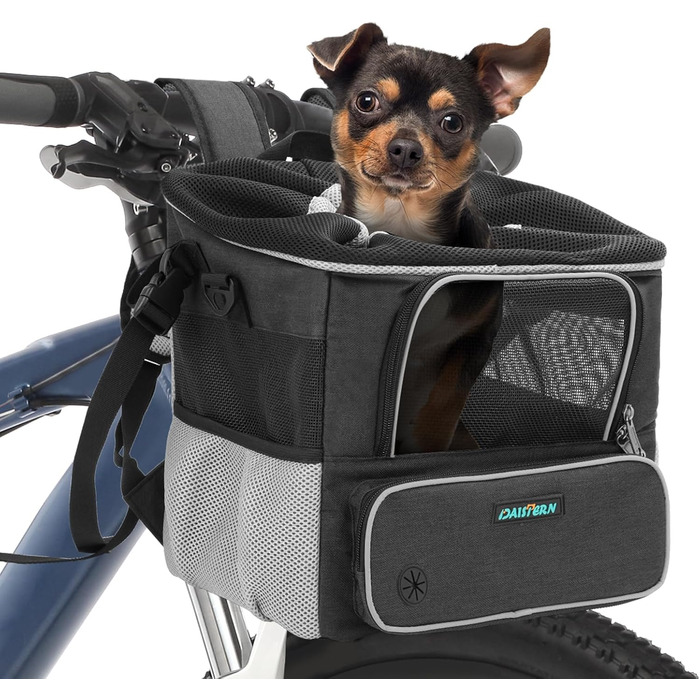Корзина для собак на велосипед до 3 кг, з кріпленням Φ53 мм, рюкзак-сумка на плече, автокрісло з дихаючою сіткою, водонепроникне сидіння для маленьких собак