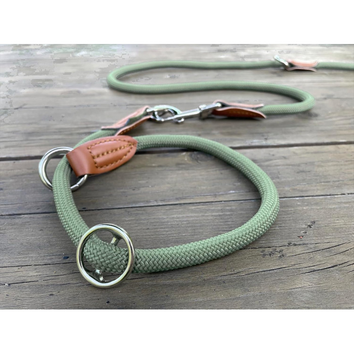 Нашийник для собак Leisegrün Devon, паракорд, зелений, регульований, розмір M
