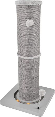 Котячий стовпчик Carla з іграшками - інтерактивна котяча іграшка для самостійних занять. Висота 82 см, діаметр 20 см, розміри 40 x 40 x 86 см, колір антрацит