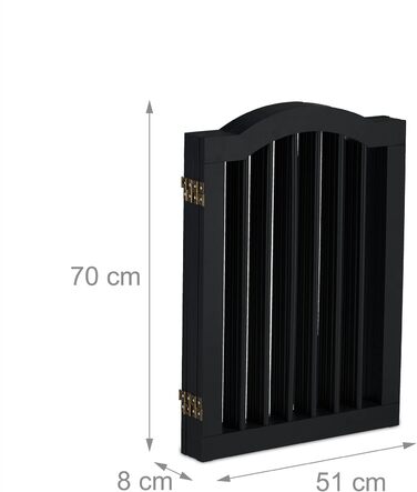 Захисне ворота Relaxdays для собак та котів, чорне, 70 x 205,5 см