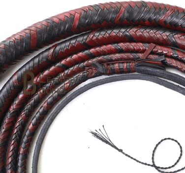 Бич для тренувань з кенгурячої шкіри, 4.6 м, 16 плетінь, для розвитку розривів, спорту, шкіряного живота та шкіряної ролики всередині, червоний та чорний