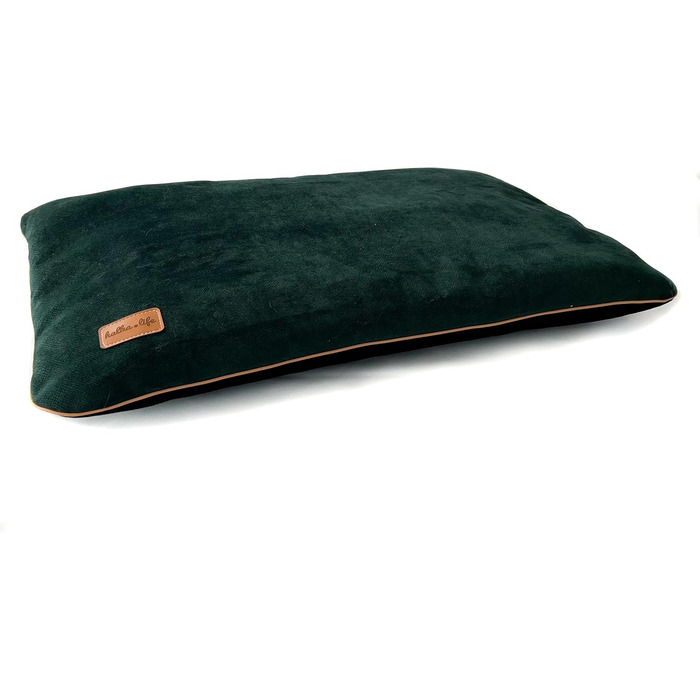 М'яке собаче ліжко з велюру, 90x60 см, зелений (M)