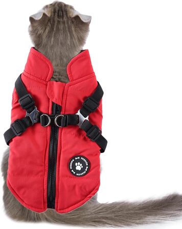 Водонепроникний теплий зимовий одяг для собак - жилет для цуценят, червоний L