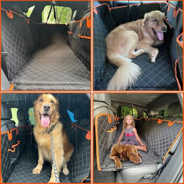 Захисний чохол на сидіння автомобіля для собак, великих порід, водонепроникний, стійкий до подряпин, з кишенями та сіткою, антиковзаючий, для подорожей