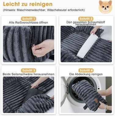 Автомобільне ліжко для собак MIXJOY: комфортне та безпечне місце для маленьких та середніх собак. Зручне кріплення, миється, з пам'яті-піни, сіре.