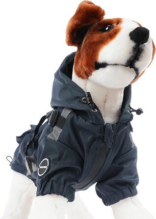 Водонепроникний дощовик для собак, куртка для собак малих та середніх порід, дощовик з кільцем для повідка - Стиль A, темно-синій, розмір S Стиль A темно-синій S