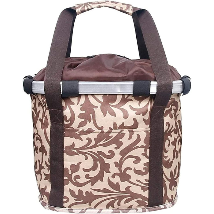 Знімний велосипедний кошик для тварин - складана передня сумка - переносний візок для котів та собак (колір: кавовий)