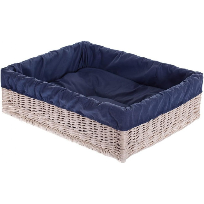 Корзина для собак та котів з ротангу, ліжко для тварин, 60x50x18 см (Бежевий)