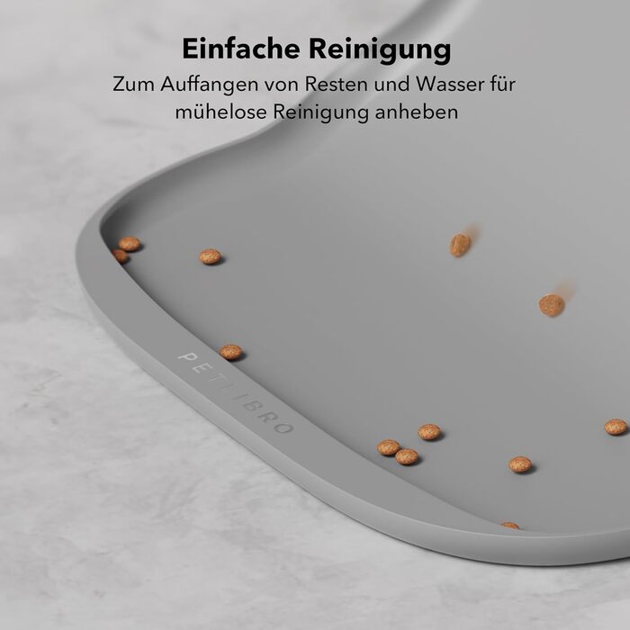 Підкладка під миску для собак та котів PETLIBRO Silikon, сіра, 45x30 см, нековзна, водонепроникна, для миття в посудомийній машині