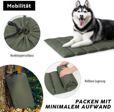 Підстилка для собак WESTERN HOME Outdoor: водовідштовхувальна, портативна, 110x68 см (Оливковий)