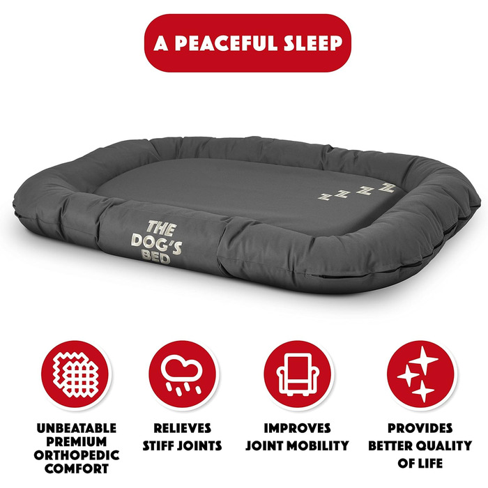 Лежанка для собак, велика, 100 x 70 см, водонепроникна, з міцною блискавкою YKK, знімний чохол