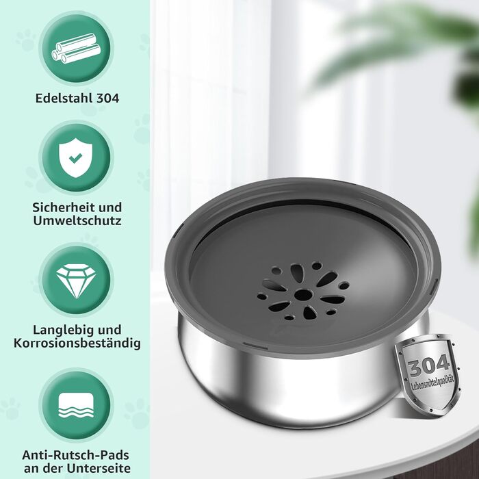 Миска для собак Loyala: велика, антипроливання, 4L, сіра