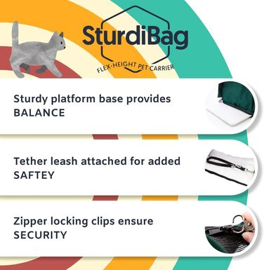 Сумка-переноска для тварин SturdiBag, велика, регульована висота