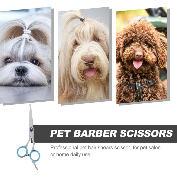 Набір з 2 ножиць для грумінгу тварин з округлою голівкою, нержавіюча сталь, професійний грумінг та домашнє використання, прецизійна заточка, ергономічні ручки