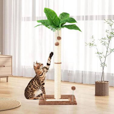 Leisuremix Кігтеточка для котів XXL 80 см, зелена, сучасний дизайн, стовпчик для великих котів та кошенят