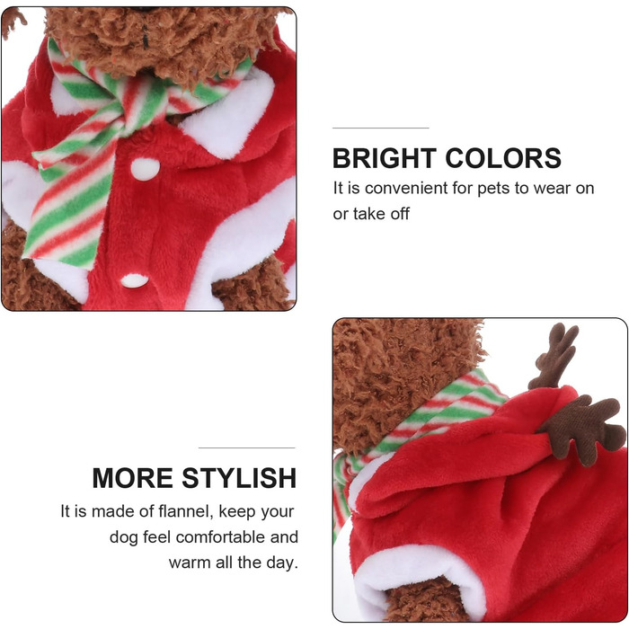 Костюм для собаки/кішки Холібанна, Різдвяний олень, тепла жилетка для зими (L)