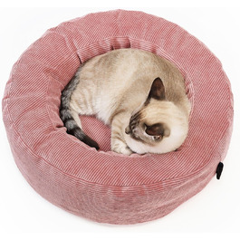 LucyBalu® Квіткове ліжко-гніздо для котів | М'яке ліжко для котів | Ліжко-кішечка | Рожеве | LucyBalu®