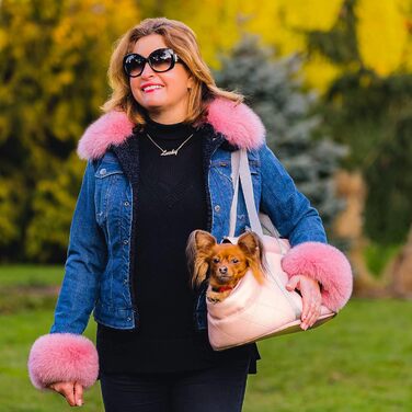 Сумка-переноска для собак та котів Boutique Zoo - рожева (штучна шкіра), до 5 кг