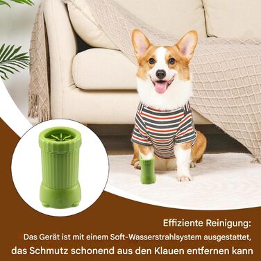 Автоматичний мийник лап для собак, мийка для лап Buddy Muddy - портативна USB-зарядна станція для котів та собак (зелений)