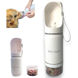 Водяна пляшка для тварин Tito's Closet Pawsome Durstlöscher, 400 мл, нержавіюча сталь, з відділенням для ласощів