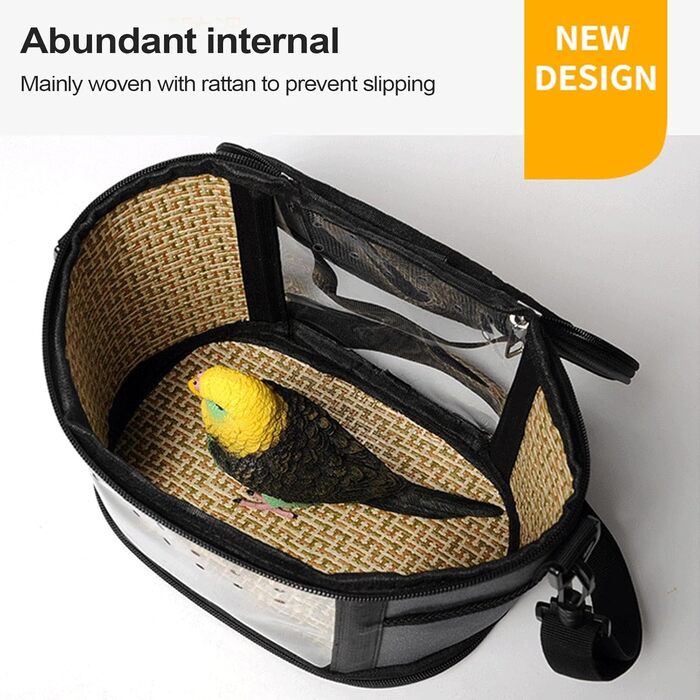 Транспортний бокс Vogel для подорожей: переноска для папуг, переноска на плечі для хвилястих, корел та інших папуг з дихаючою конструкцією, великий розмір