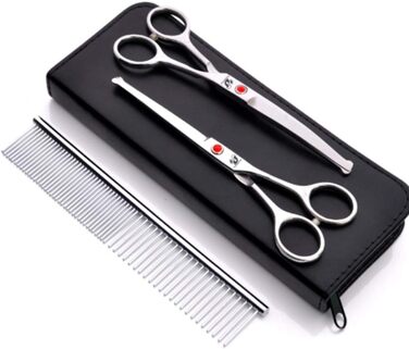 Ножиці для грумінгу собак 6.5 дюймів з безпечними закругленими кінцями, нержавіюча сталь, для професійного грумінгу та домашнього використання, підходять для собак, котів та кроликів