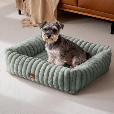 Ортопедичний лежак для собак великих порід, лежанка для собак, м'який лежак, знімний килимок, лежанка-софа з ручками, 109x76x20 см, сірий (M-P)