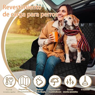 Водонепроникний килимок у багажник для собак, антиковзаючий, з боковим захистом, стійкий до подряпин, миючий, для SUV та позашляховиків