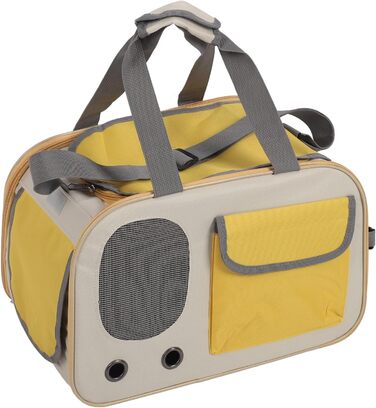 Транспортна переноска для котів та собак LUCKDANO, складана, з регульованим ременем, міцна, стильна (жовта)