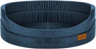 Крісло-ліжко для собак BALY, велюр, блакитний, розмір L (52x47 см)