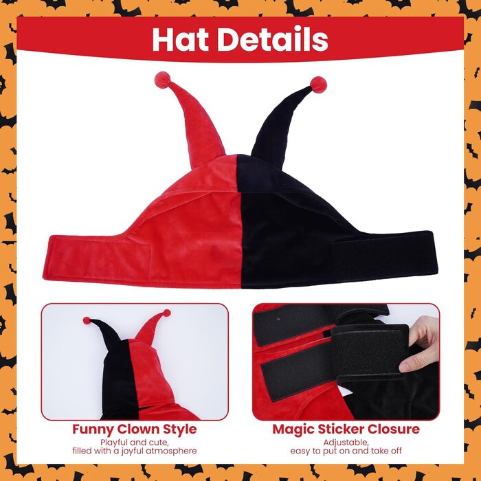 Костюм клоуна для собак Lelepet на Halloween, Cosplay, для свят, розмір M (XS, червоний)