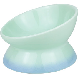 Підвищений годівниця для котів та собак Busnos, керамічний, жовтий, 15.5x15.5x11 см