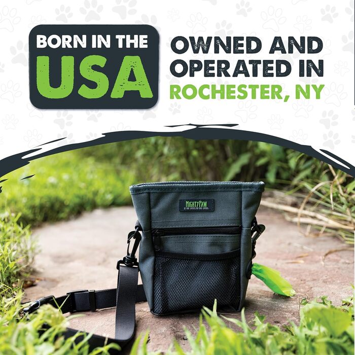 Сумка для ласощів Mighty Paw для собак - 2.0 | Фідер-сумка для тренування собак - Leckerlibeutel для собак - Сумка для ласощів для тварин з ремінцем - Магнітна застібка (Оранжева/Сіра)